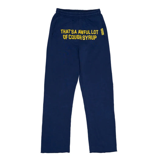 Awful Lot of Cough Syrup Classic Sweatpants Navy/Yellow