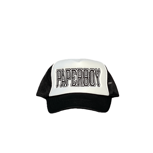 Black/White Paperboy Football Trucker