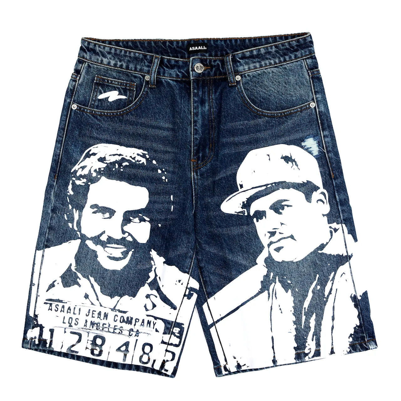 Asaali Cartel Denim Shorts Blue