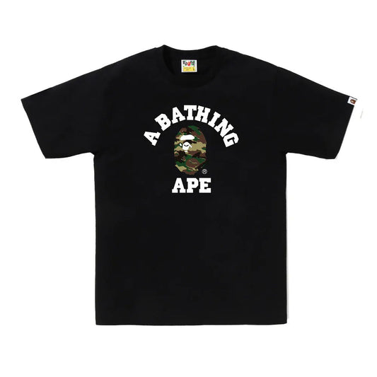 BAPE Glitch Woodland Camo College Tee Black/Green