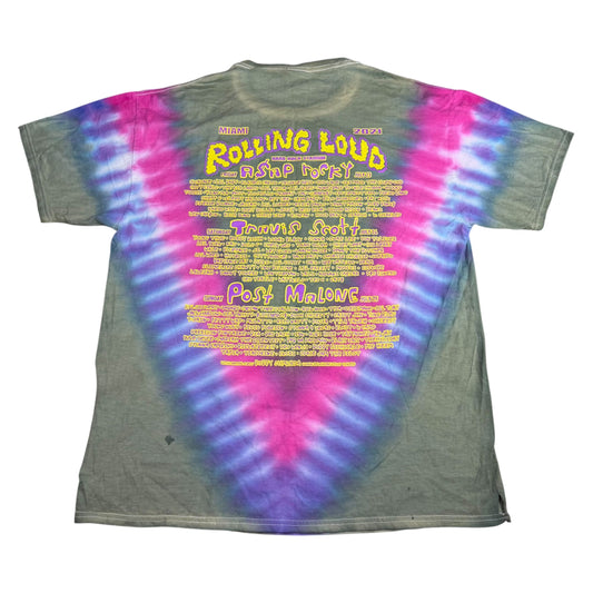 Rolling Loud 2021 Concert Lineup Tie-Dye T-Shirt - Used/Worn