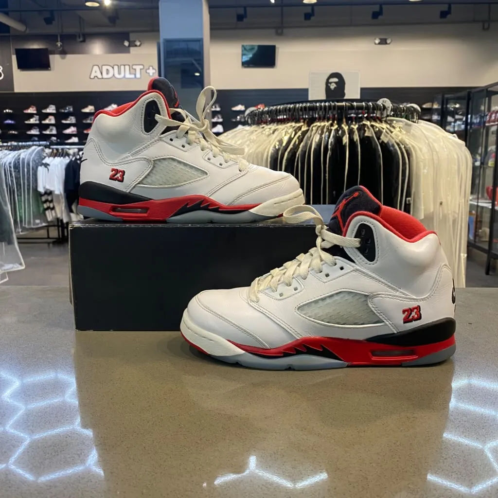 Jordan 5 Retro Fire Red Black Tongue (2025) (GS) Size 5.5Y HQ7980-101 - Pre-Owned