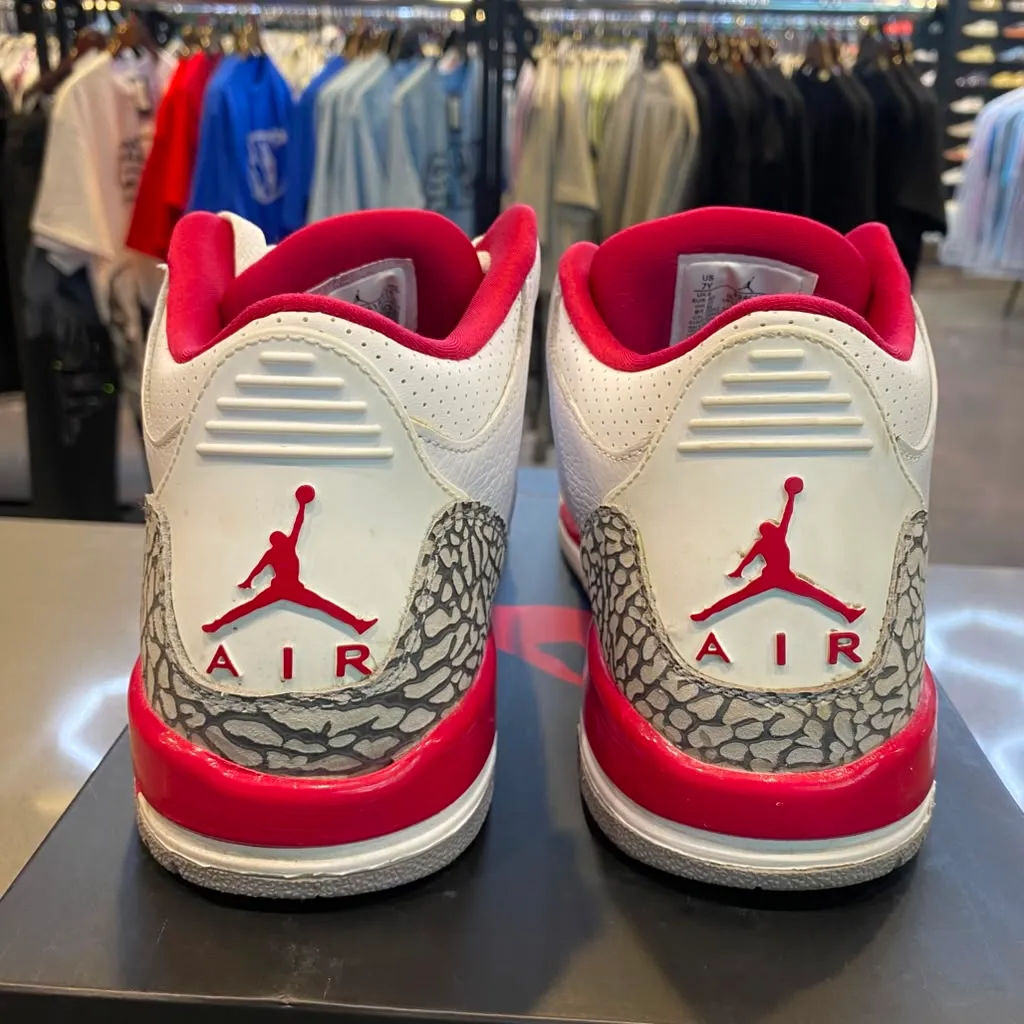Jordan 3 Retro Cardinal (GS) Size 7Y 398614-126 - Pre-Owned