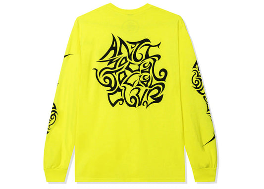 Anti Social Social Club I Get Into It Safety Green Long Sleeve Tee Safety Green