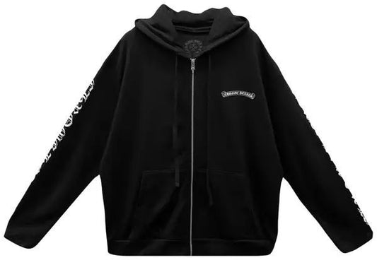 Chrome Hearts Scroll Logo Zip Up Hoodie