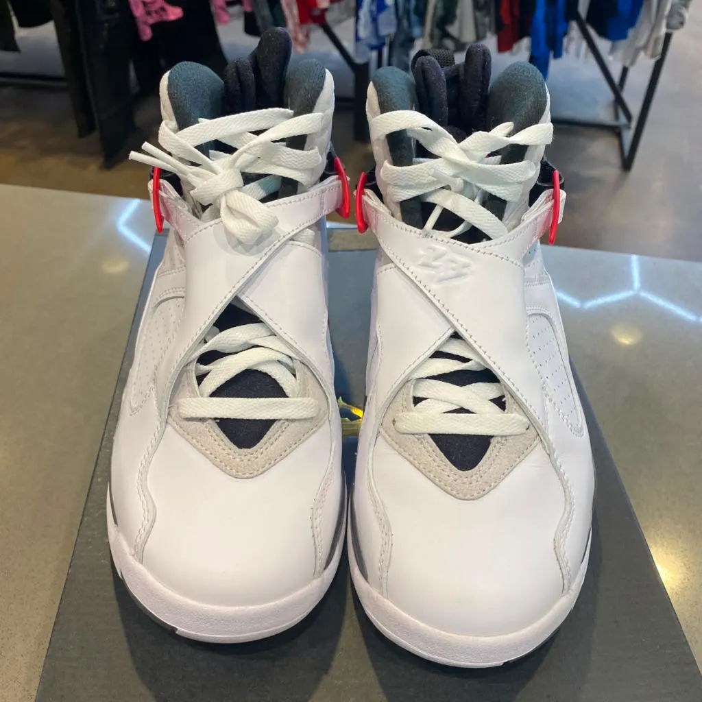 Jordan 8 Retro White True Red (2025) (GS) Size 7Y 305368-100 - Pre-Owned