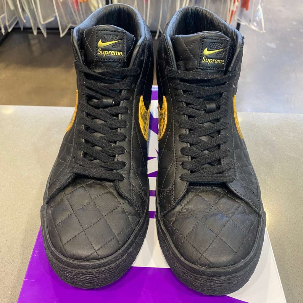 Nike SB Blazer Mid QS Supreme Black Size 10.5 DV5078-001 - Pre-Owned