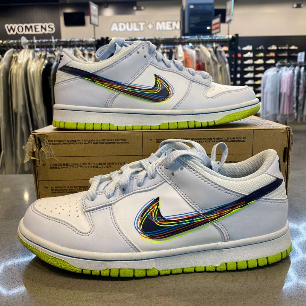 Nike Dunk Low 3D Swoosh Grey (GS) Size 7Y DV3478-100 - Pre-Owned