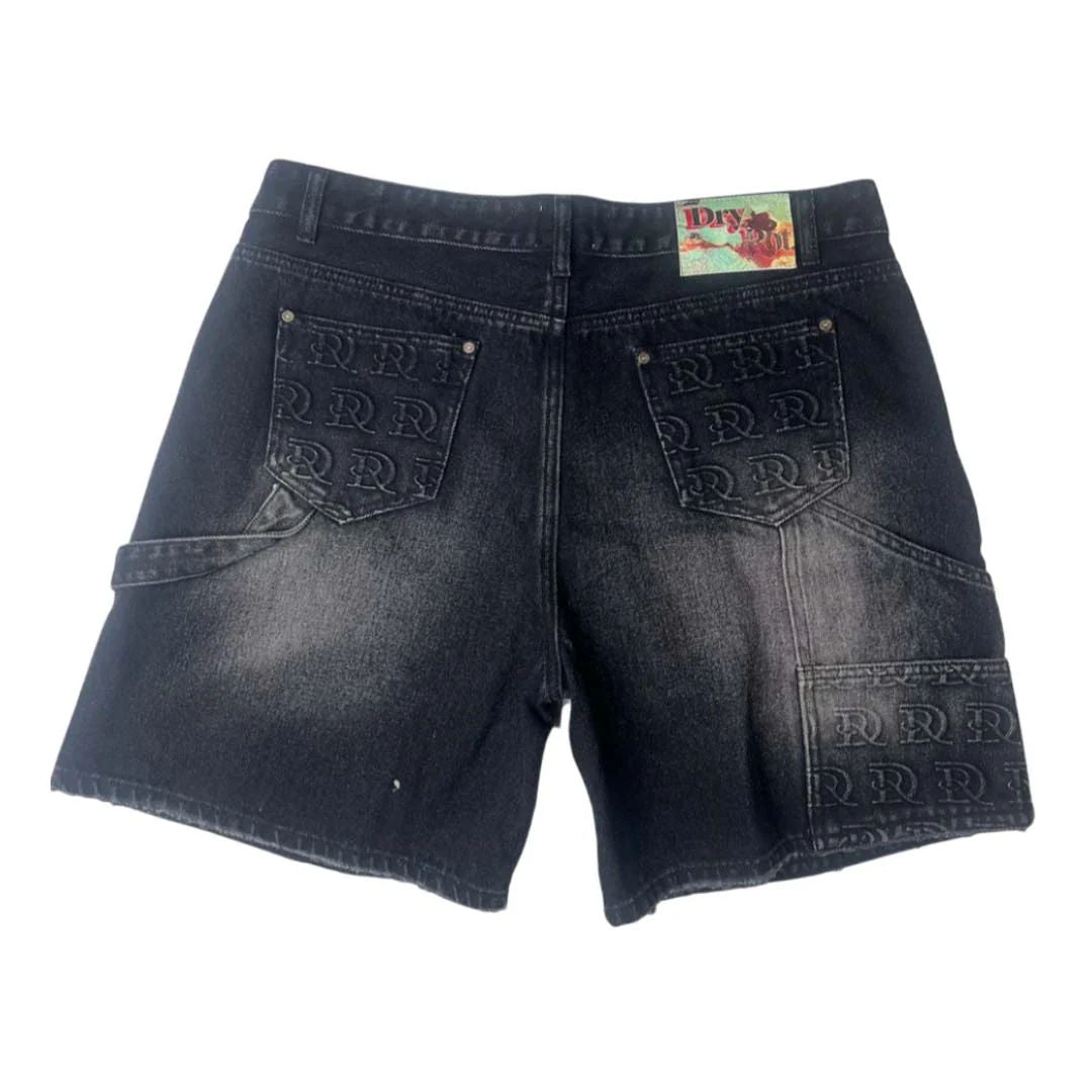 Dry Rot DR Stamped Cargo Short Black