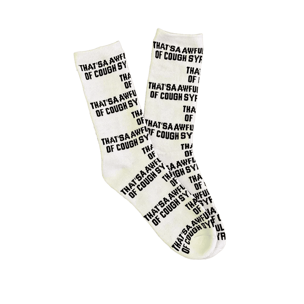 Awful Lot of Cough Syrup Socks White/Black