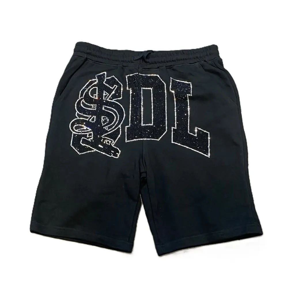 SDL Rhinestone $ Logo Sweatshorts Black