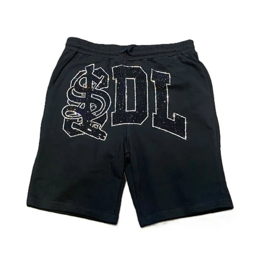SDL Rhinestone $ Logo Sweatshorts Black