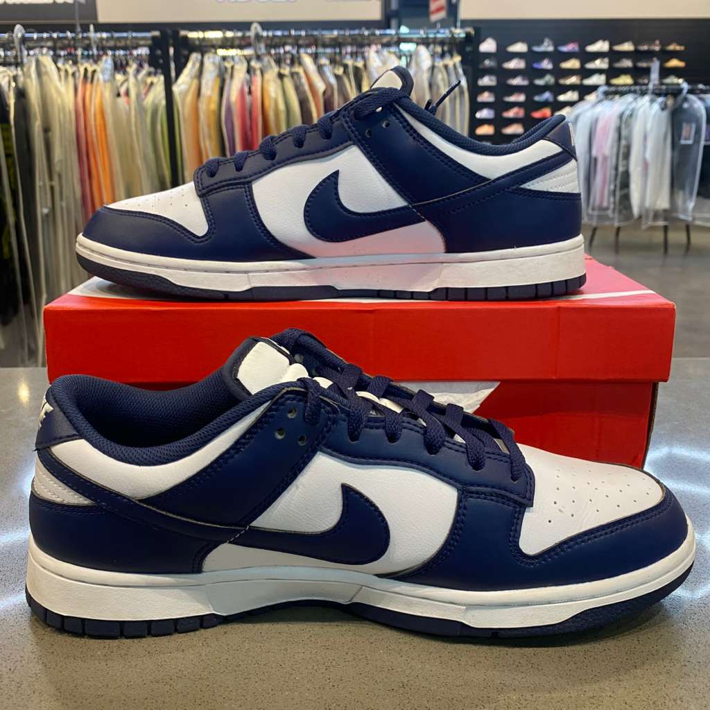 Nike Dunk Low White Midnight Navy Size 11 HF5441-107 - Pre-Owned