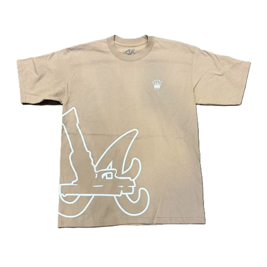 SDL LA Side Logo Tee Tan/White