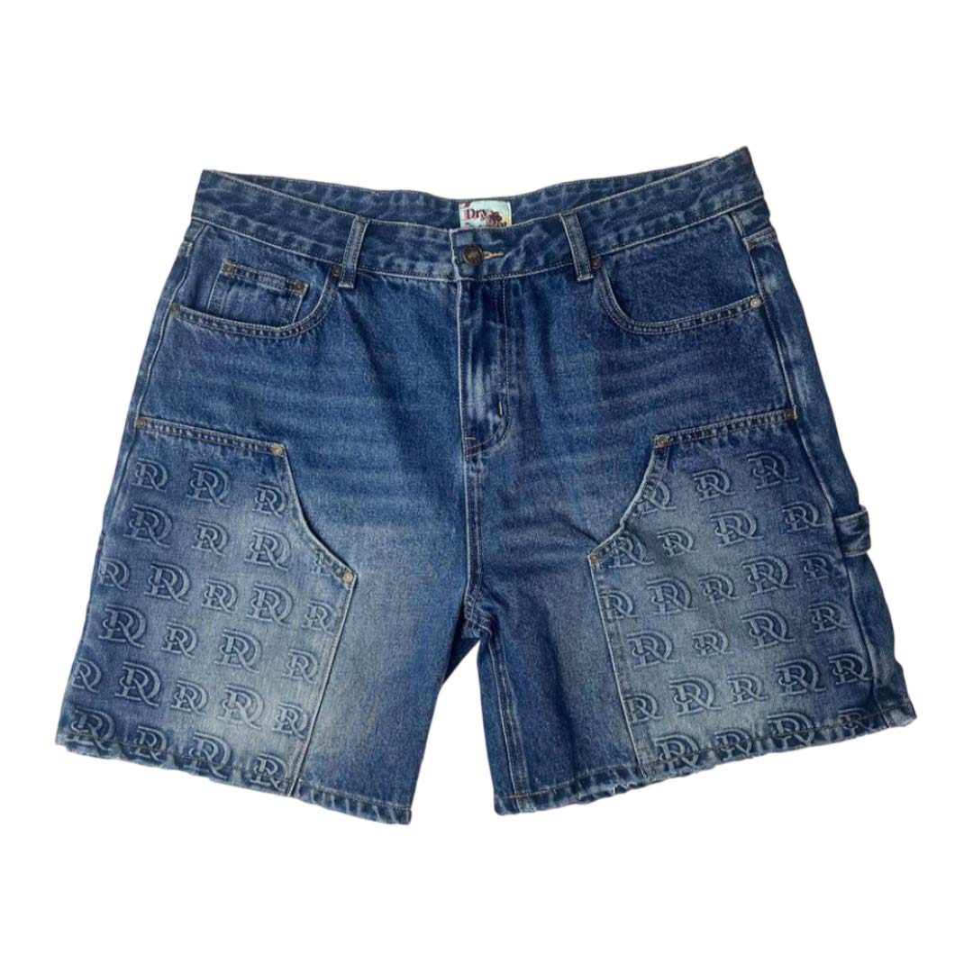 Dry Rot DR Stamped Cargo Shorts Denim