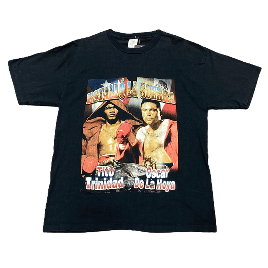 1990s De La Hoya vs Trinidad Boxing Rap-Style T-Shirt - Used/Worn
