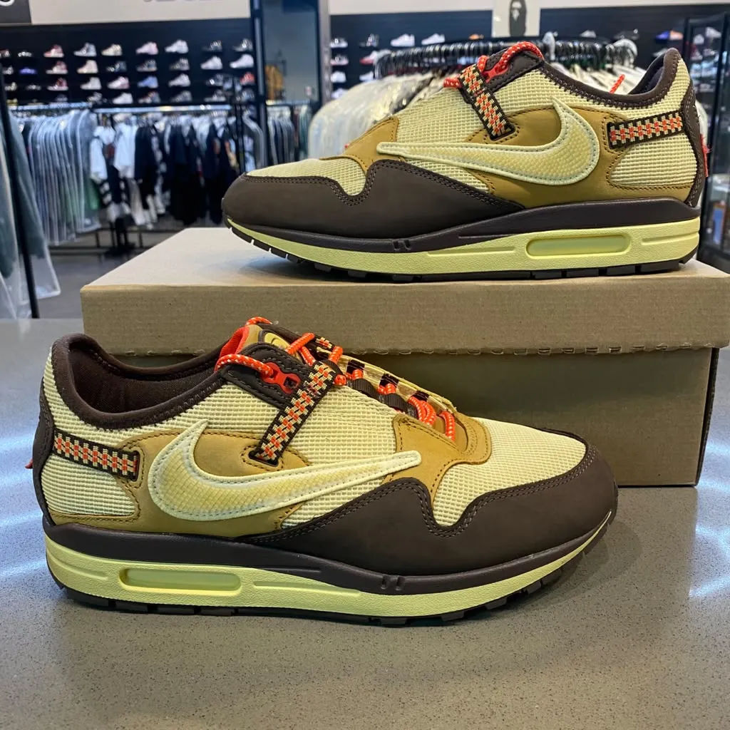 Nike Air Max 1 Travis Scott Cactus Jack Baroque Brown Size 8.5 DO9392-200 - Pre-Owned (Replacement Box)