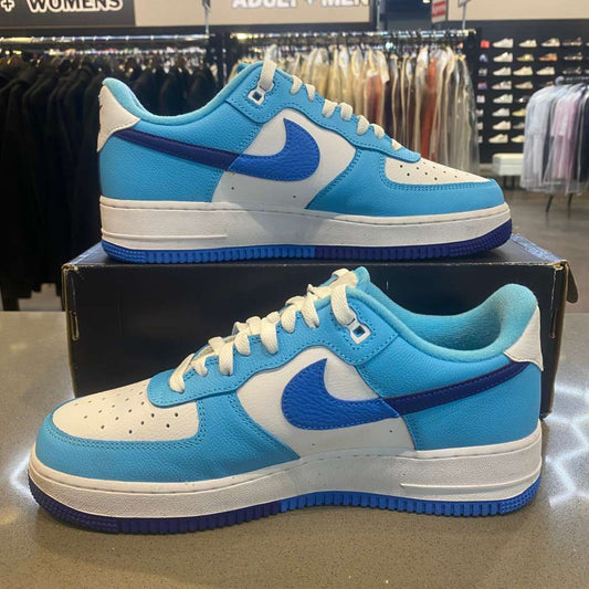 Nike Air Force 1 Low '07 LV8 Split Light Photo Blue Deep Royal Size 9.5 DZ2522-100 - Pre-Owned