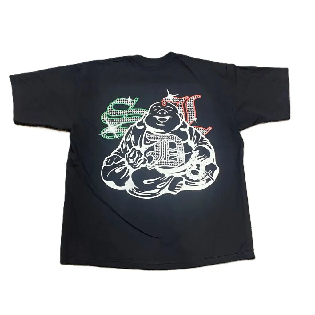 SDL Crown Script MX Rhinestone Logo Buddha Tee