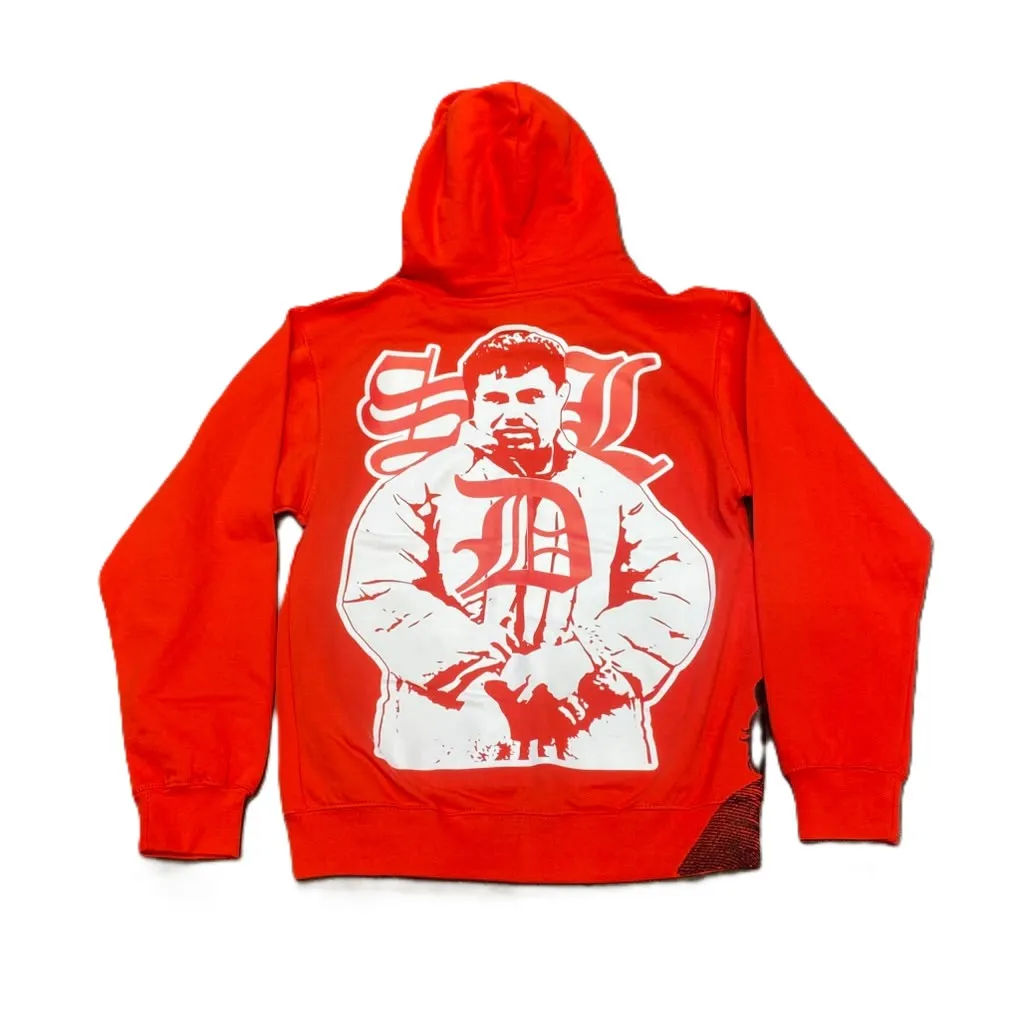SDL Crown Benjamin White Chapo Zip Up Hoodie Red