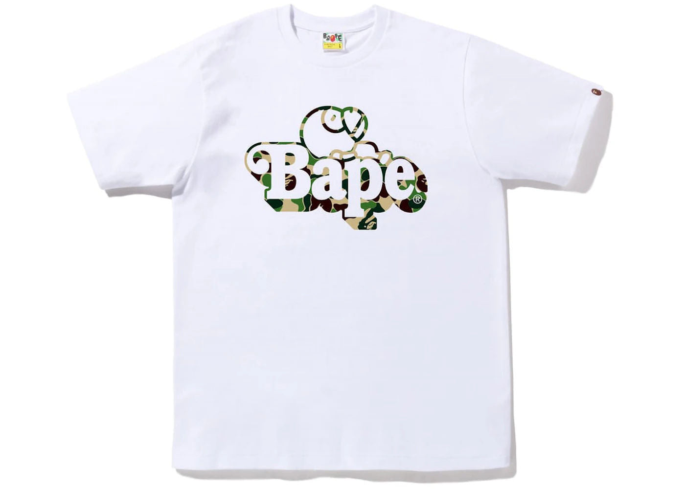BAPE ABC Camo Milo on Bape Tee White Green