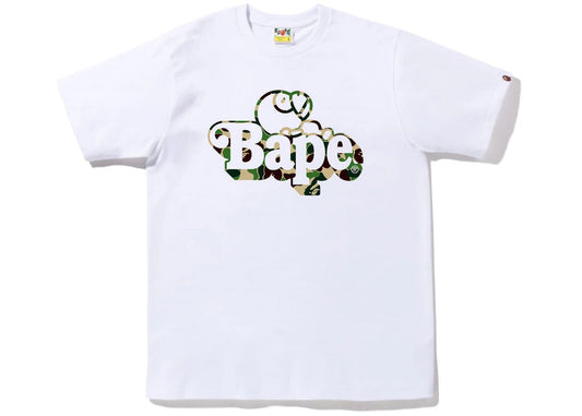 BAPE ABC Camo Milo on Bape Tee White Green