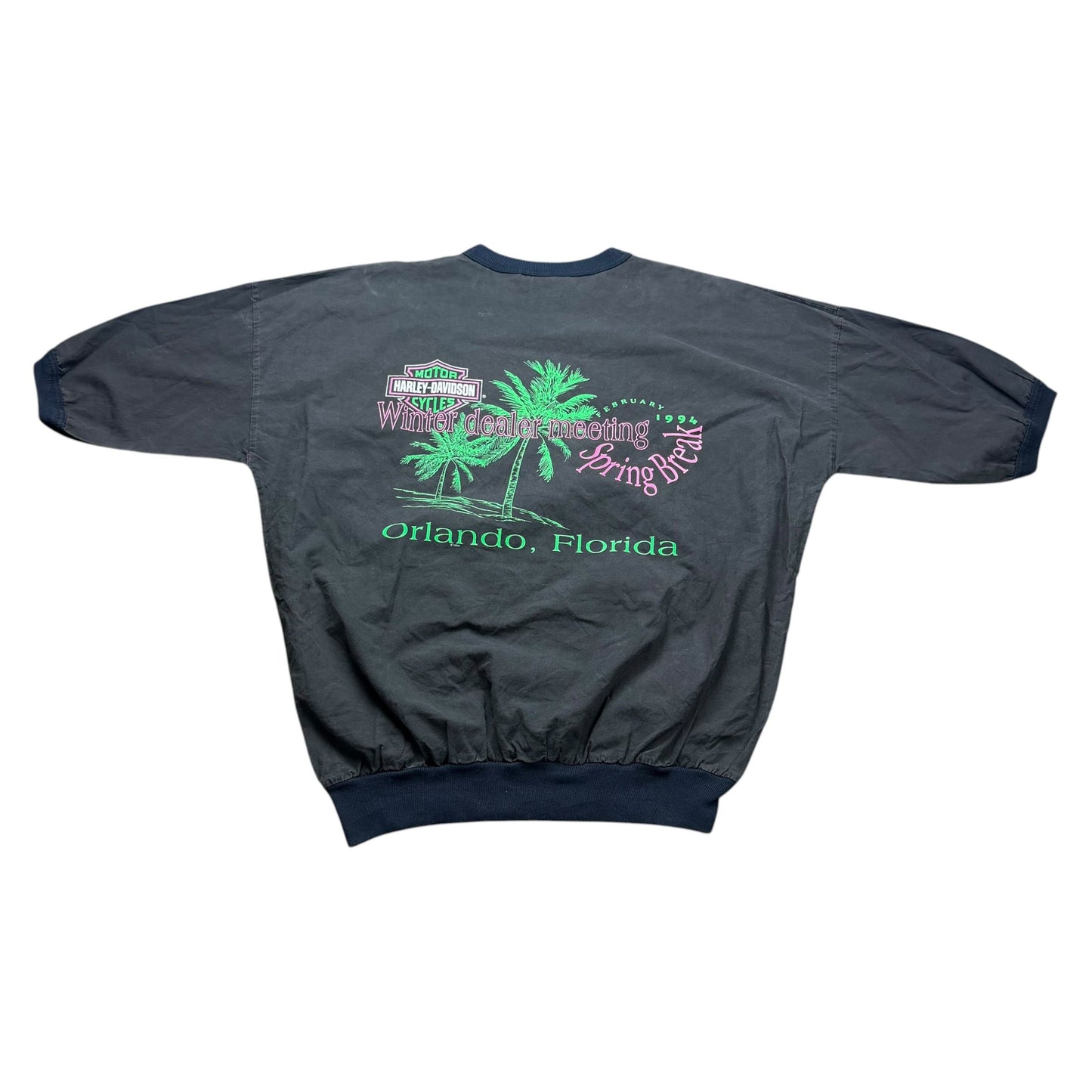 Vintage 1994 Harley-Davidson Spring Break Florida Neon Sweatshirt Pullover - Used/Worn