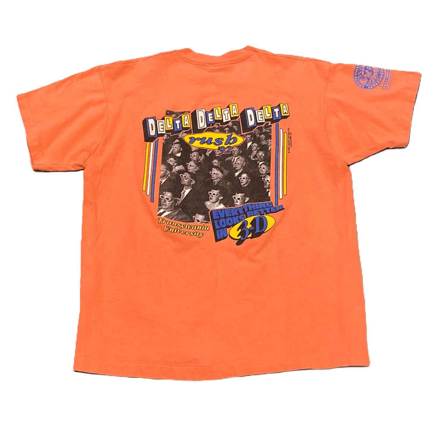 1992 Everything Looks Better In 3D Tri Delta Rush T Shirt - Used/Worn