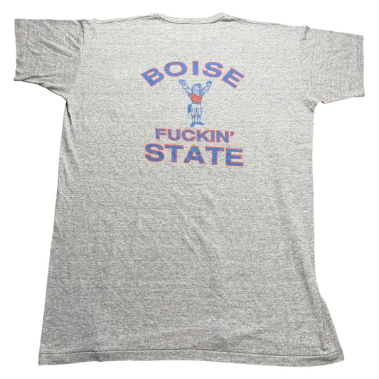 Vintage Boise Fuckin' State Mascot Spell Out Pocket T-Shirt - Used/Worn