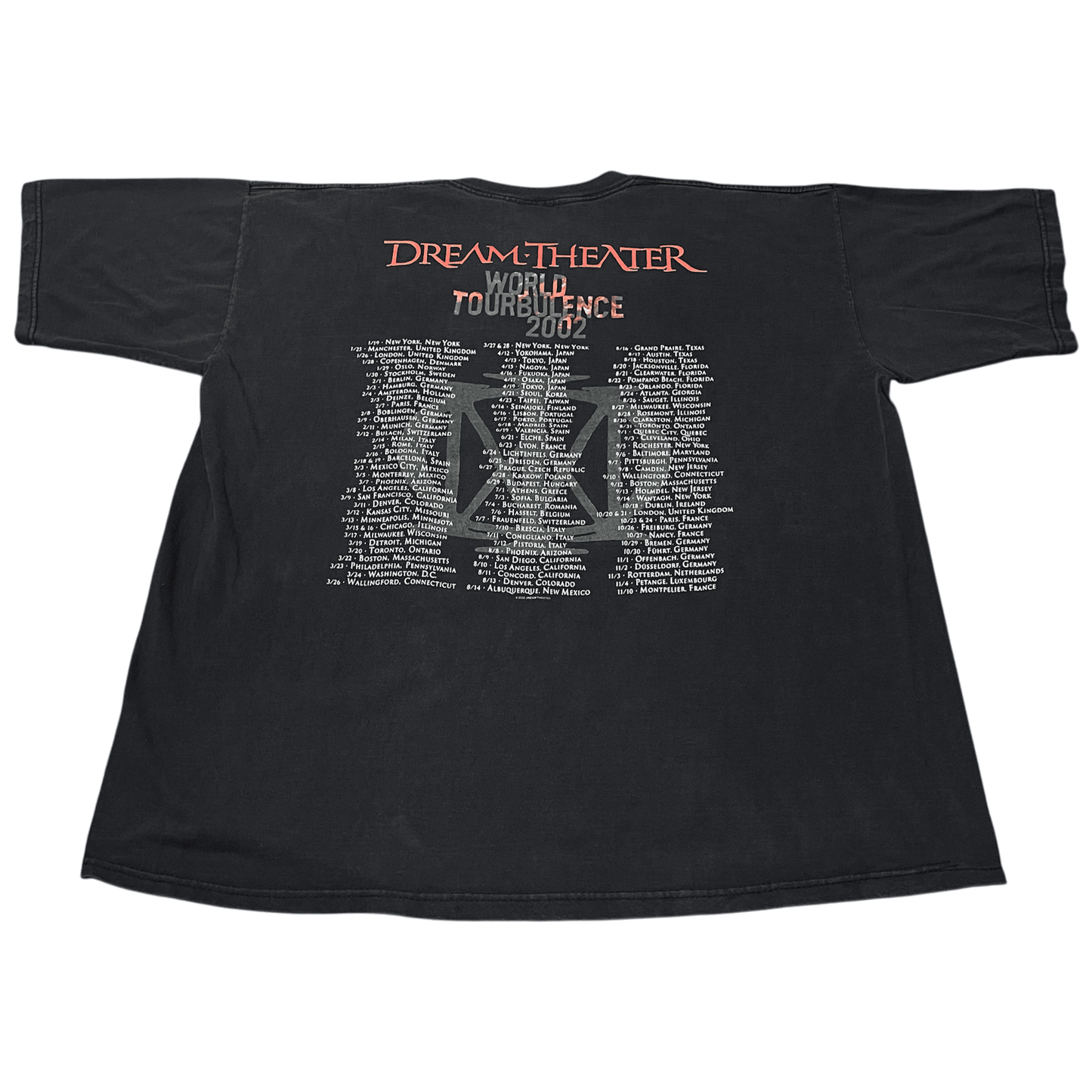 Vintage 2002 Dream Theatre World Tourbulence Tour Band T-Shirt - Used