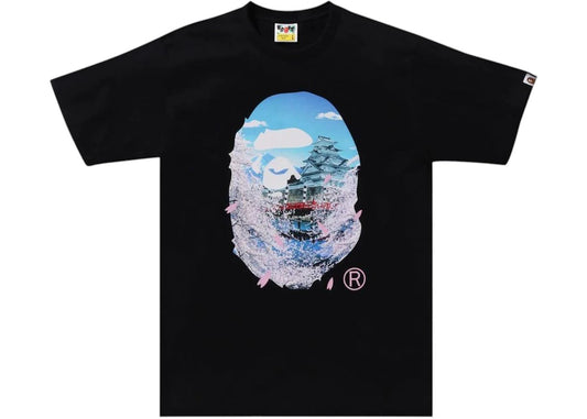 BAPE Sakura Photo Ape Head II Tee Black