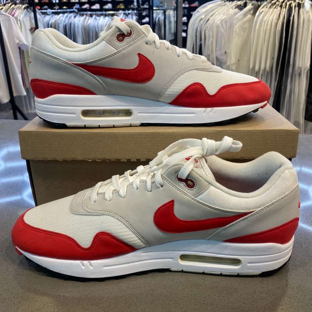 Nike Air Max 1 Anniversary Red (2017/2018 Restock Pair) Size 13 908375-103 - Pre-Owned (Replacement Box)