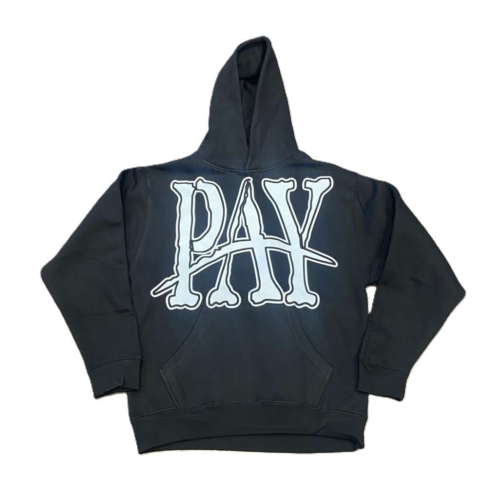 Paper Boy Pay Hoodie Black White