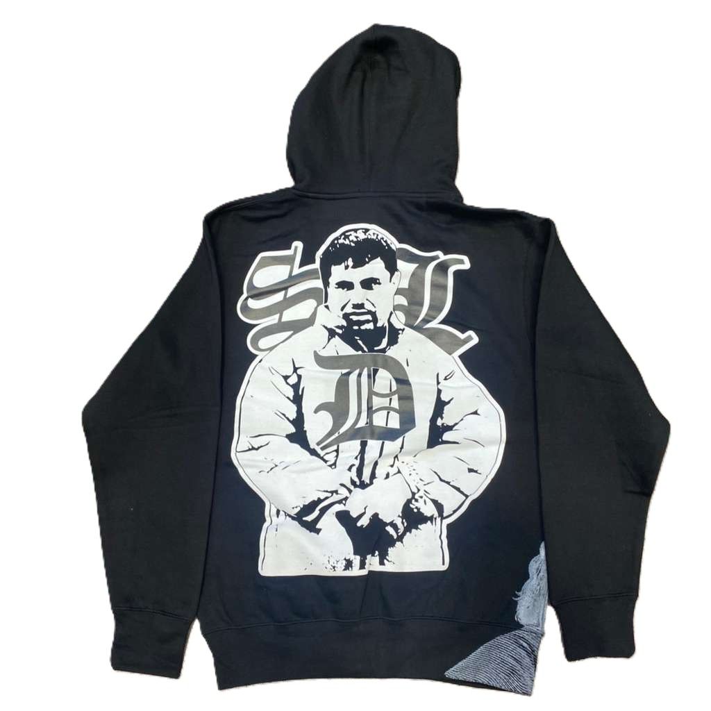 SDL Benjamin White Chapo Rhinestone Zip Up Hoodie Black