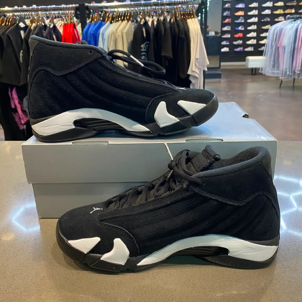 Jordan 14 Retro Black White Size 7M 487471-016 - Pre-Owned