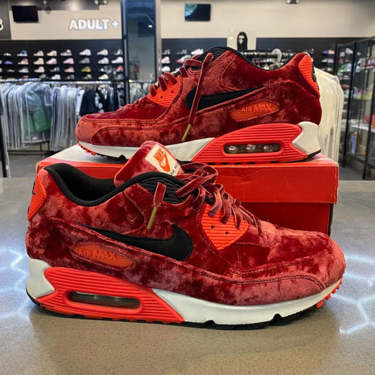Nike Air Max 90 Red Velvet Size 11 725235-600 - Pre-Owned