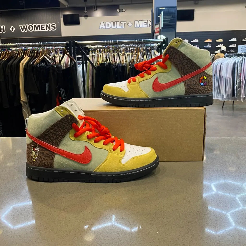 Nike SB Dunk High Color Skates Kebab and Destroy Size 8 CZ2205-700 - Pre-Owned (Replacement Box)
