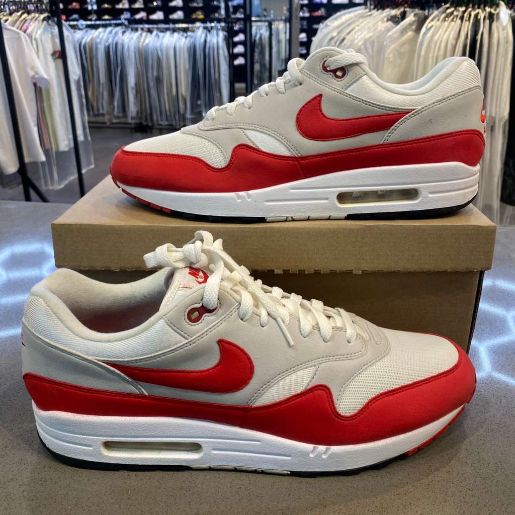 Nike Air Max 1 Anniversary Red (2017/2018 Restock Pair) Size 13 908375-103 - Pre-Owned (Replacement Box)