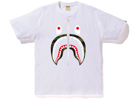 BAPE 1st Camo Shark Tee White/Green
