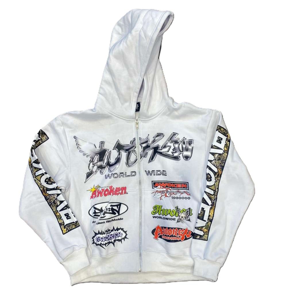Awoken Dreams Dept 2.0 White Zip Up Hoodie