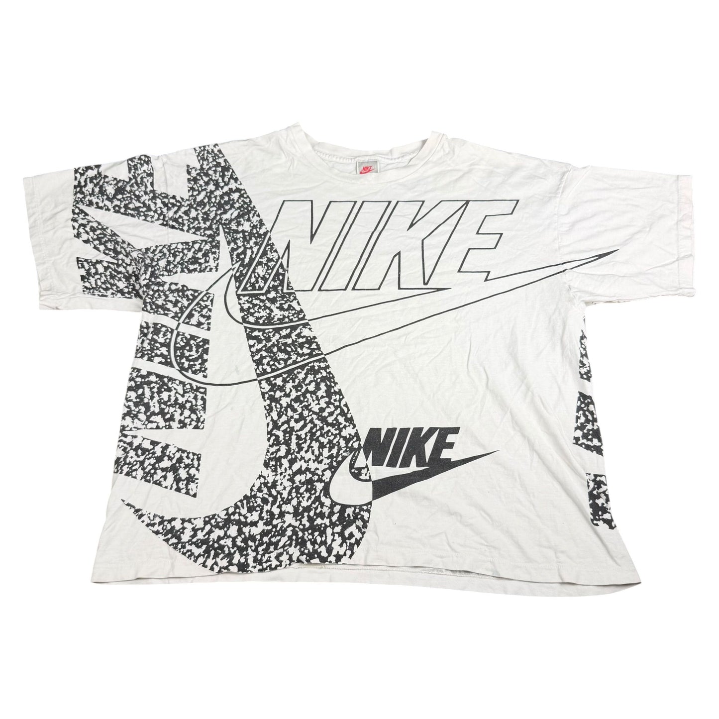 Vintage 90s Nike Big Logo AOP T-Shirt - Used/Worn
