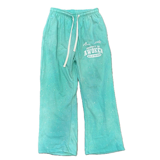 Awoken Dreams Rhinestone Teal Sweats