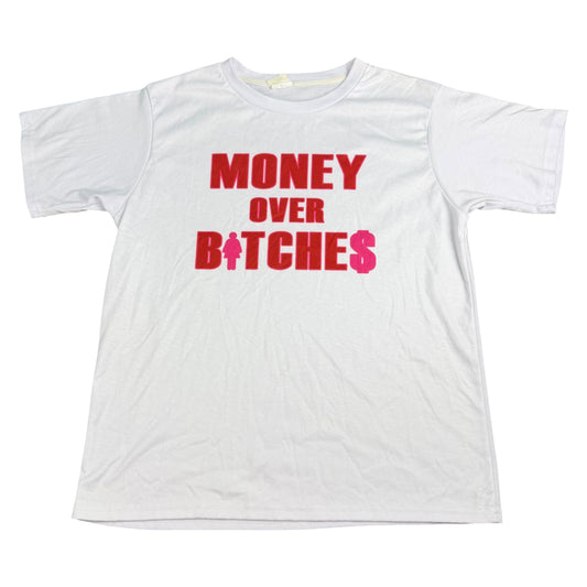 Vintage "Money Over Bitches" Spell Out T-Shirt - Used/Worn