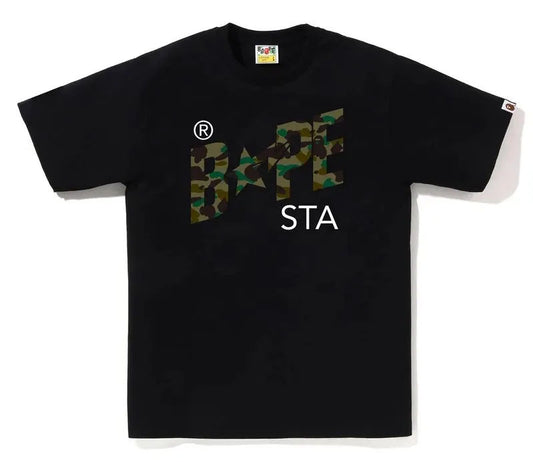 BAPE 1st Camo Bape Sta Logo Tee Black/Green