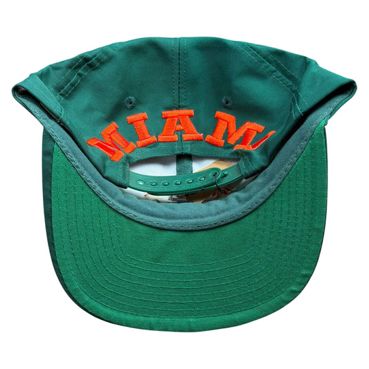 NWT Vintage University of Miami Hurricanes Front Row Snapback Hat