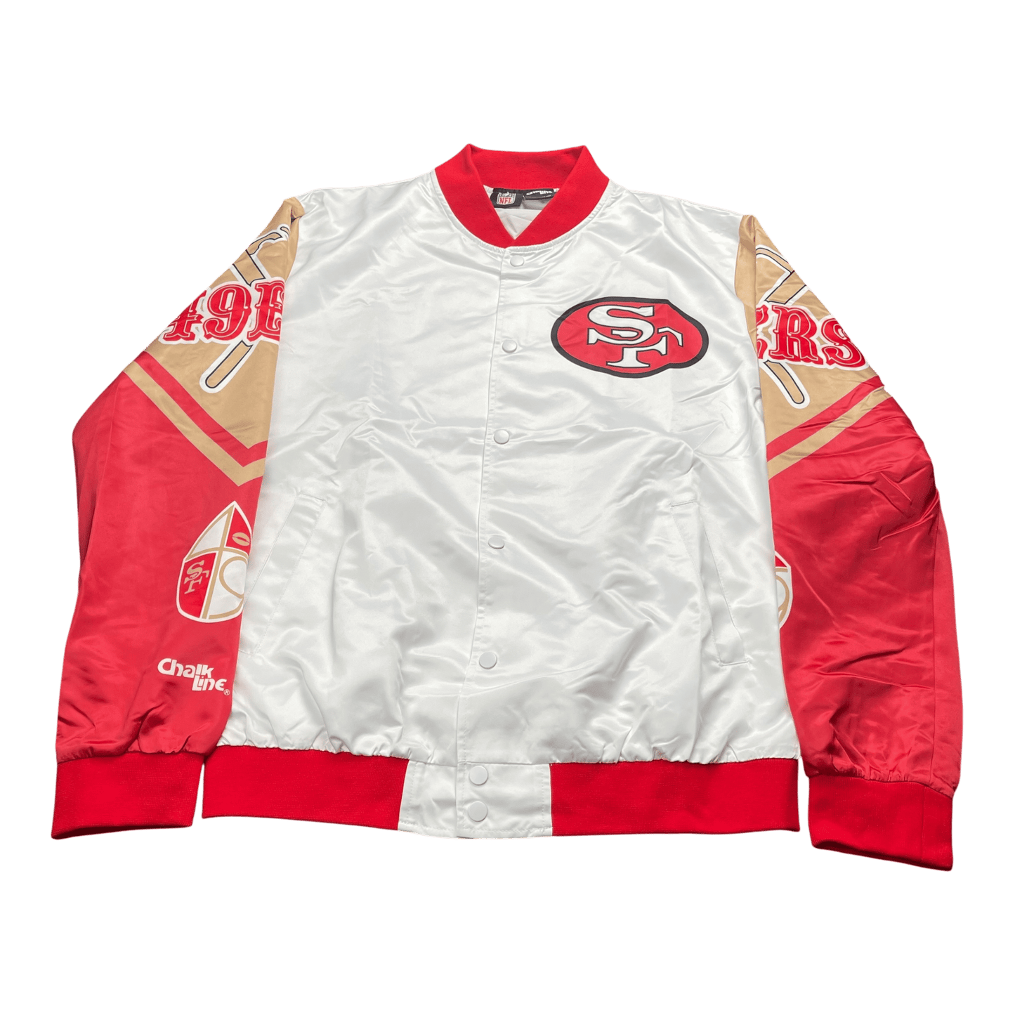 NFL San Francisco 49ers Chalk-Line Varsity Satin Jacket
