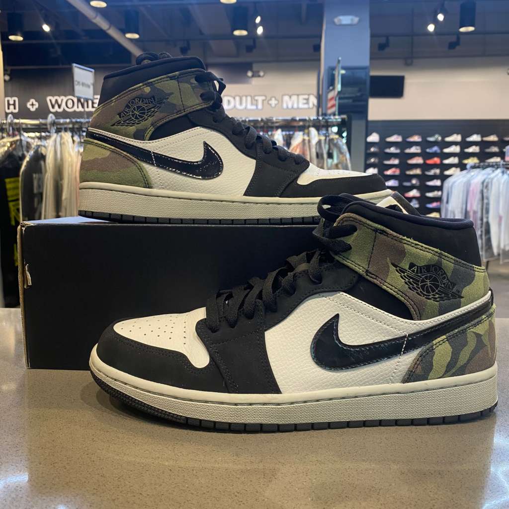 Jordan 1 Mid Camo (2020) Size 9.5 CW5490-001 - Pre-Owned