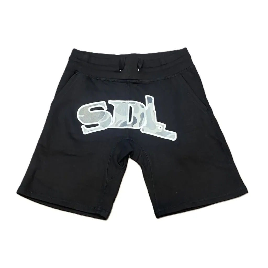 SDL Basic Logo Crown Sweatshorts Black/White Camo