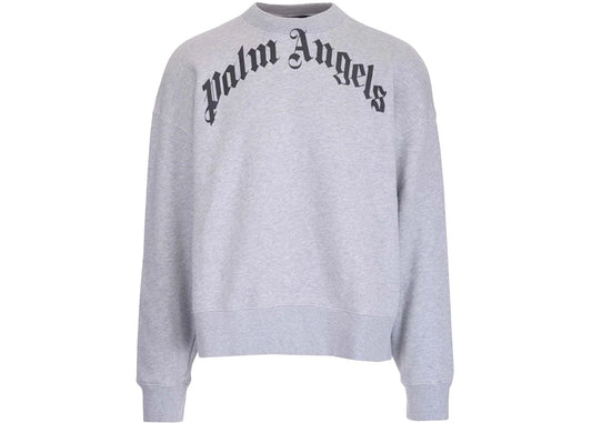 Palm Angels Curved Logo Sweatshirt Grey/Black