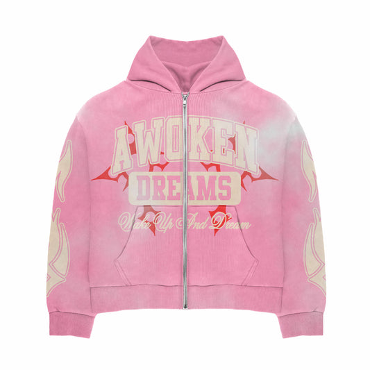 Awoken Dreams Pink Zip Up Hoodie